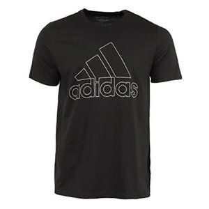 adidas Men's Badge of Sport Tiny Type Tee T Shirt Top Black L